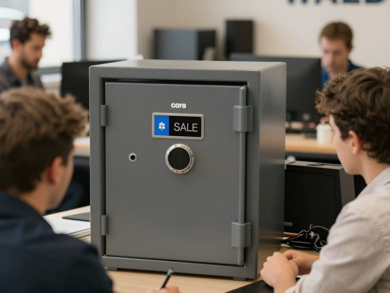 Процесс установки б/у сейфа с гарантией от специалистов компании Safe-M в офисе клиента